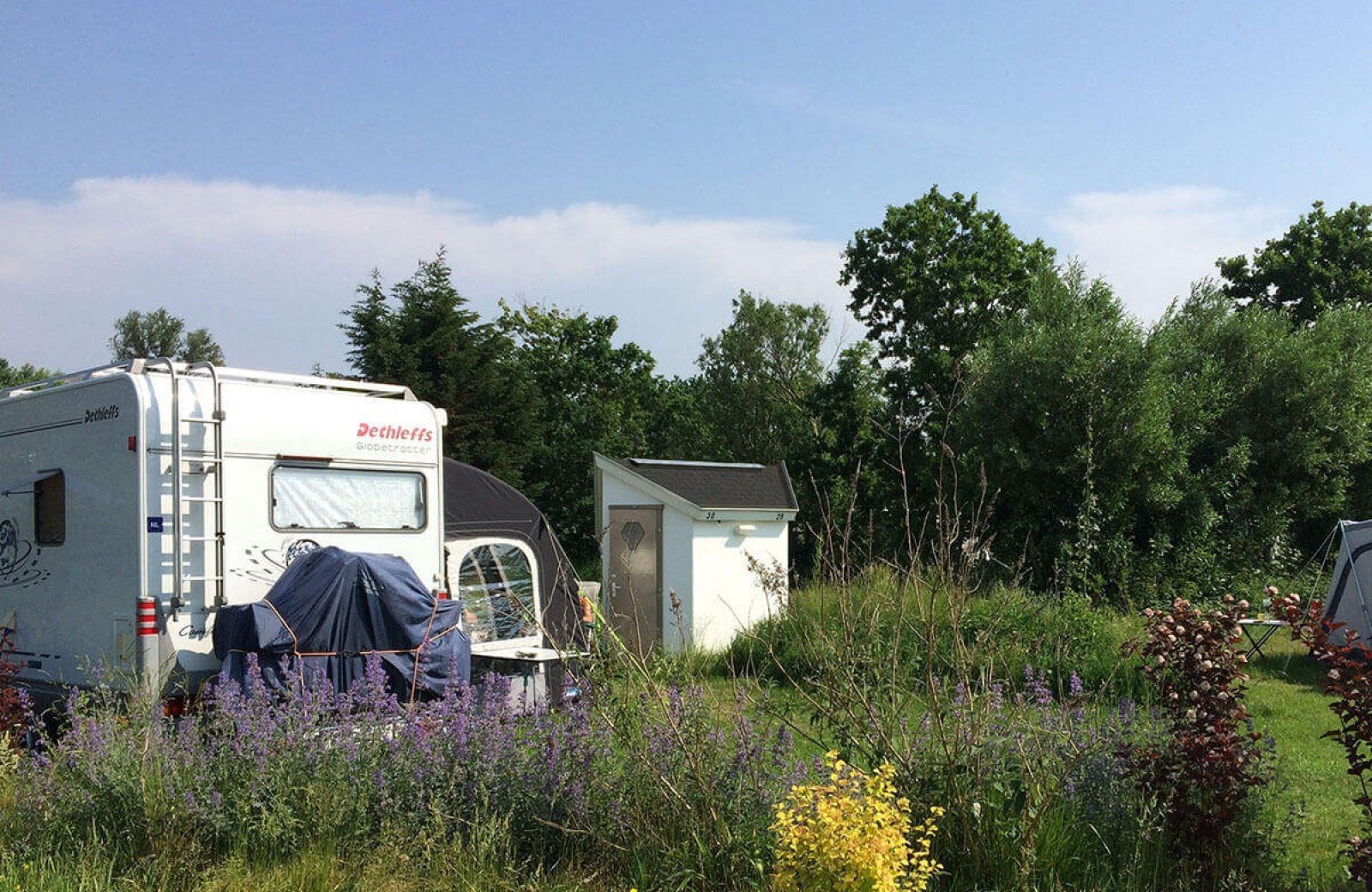 Camping met prive sanitair